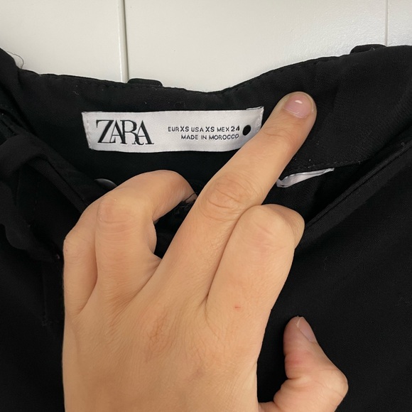 Black classic Zara dress pants women casual office high rise wide leg - Picture 4 of 4